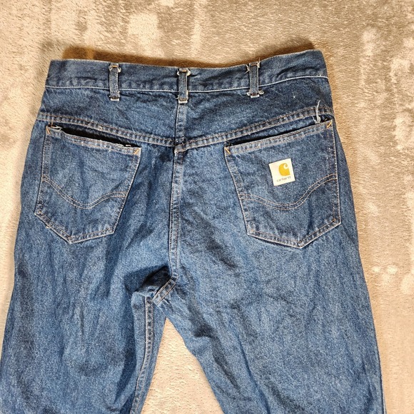 Carhartt Jeans Men's 33x29 Blue Denim Pants Relaxed‎ Fit - Picture 10 of 13